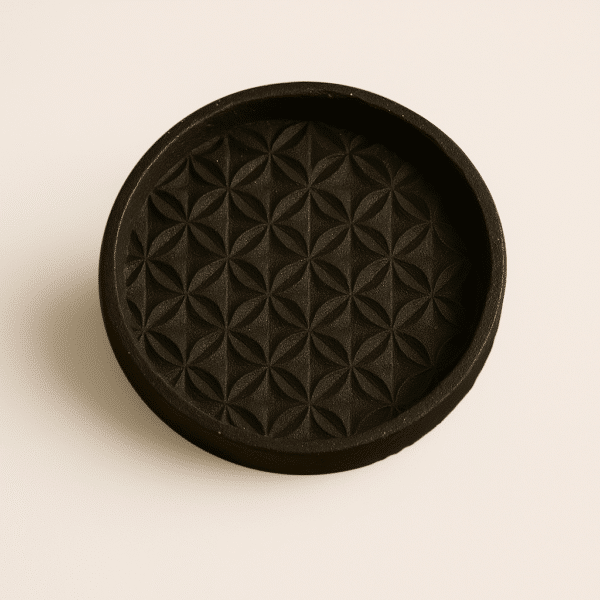 Kofi Matters- Geometric Round Tray white