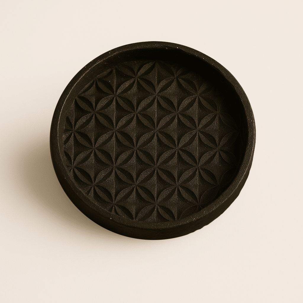 Kofi Matters- Geometric Round Tray white